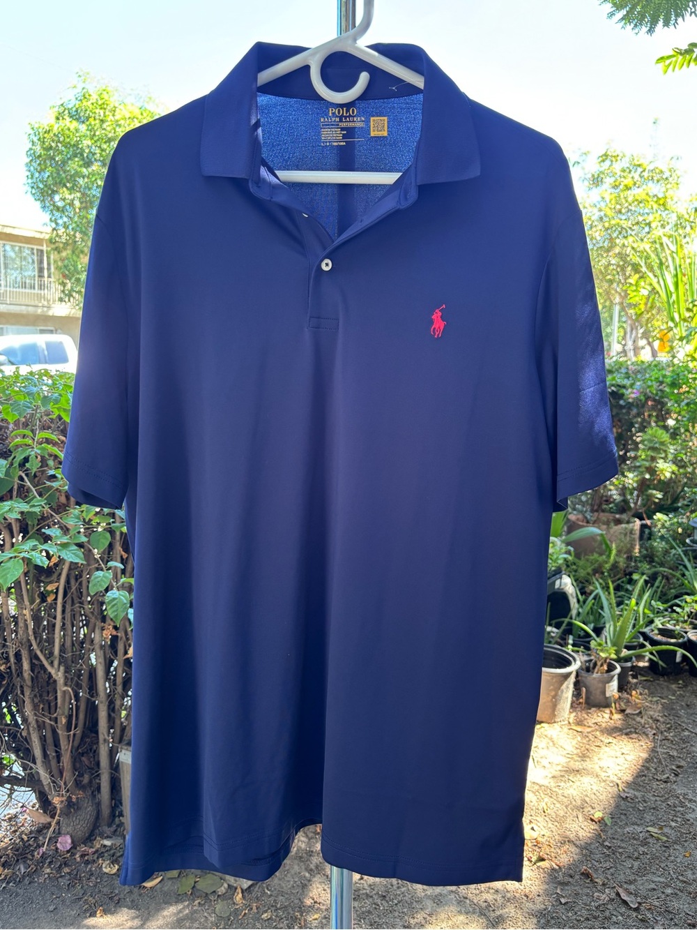 NWT Polo Ralph Lauren Classic Fit Performance Polo Navy Wicking Golf Preppy L
